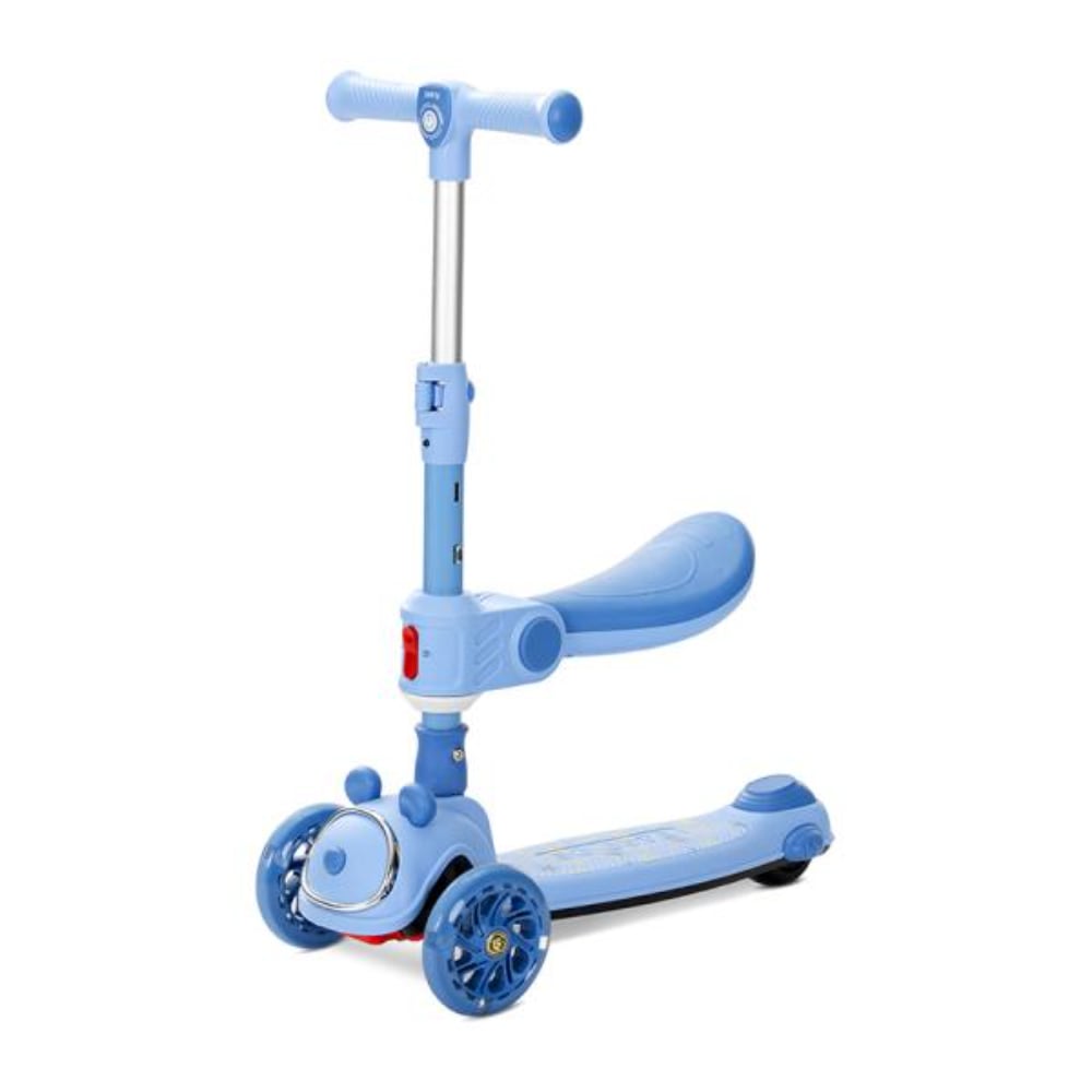 Trotineta pliabila Lorelli Swiftie pana la 50 kg roti din silicon cu leduri colorate Blue