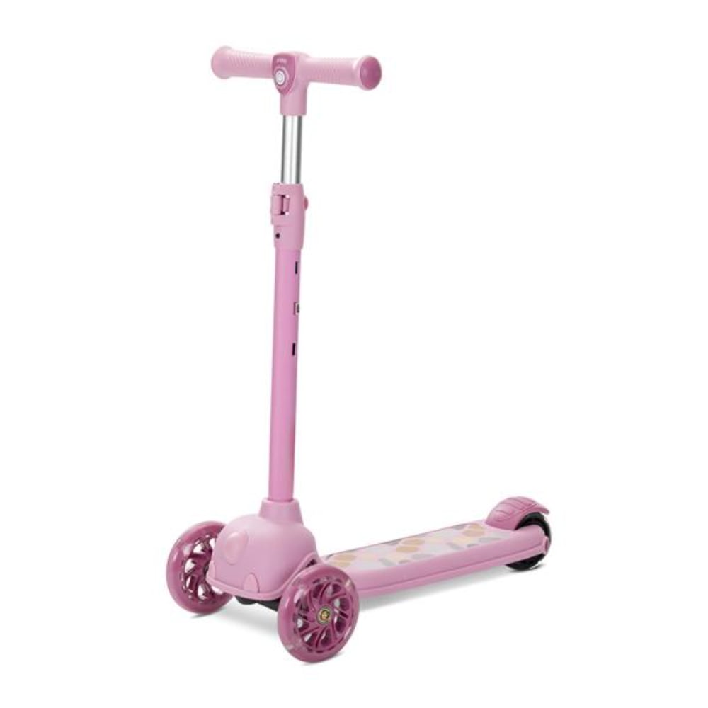 Trotineta, Lorelli Jetster, pana la 20 kg, maner reglabil 3 eozitii, roti cu leduri colorate, frana de picior, Pink