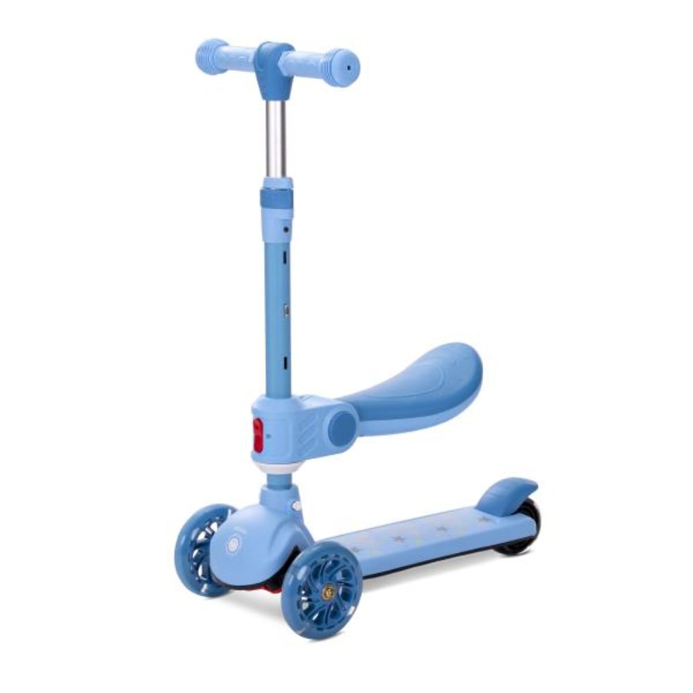 Trotineta Lorelli Speedster pana la 50 kg scaun pliabil si reglabil maner reglabil roti cu leduri frana de picior Blue
