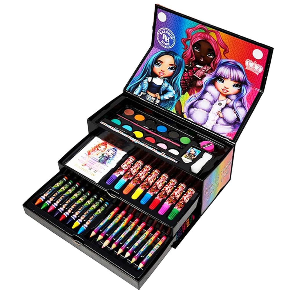Set de colorat in cutie cu sertare, Rainbow High, 31 piese