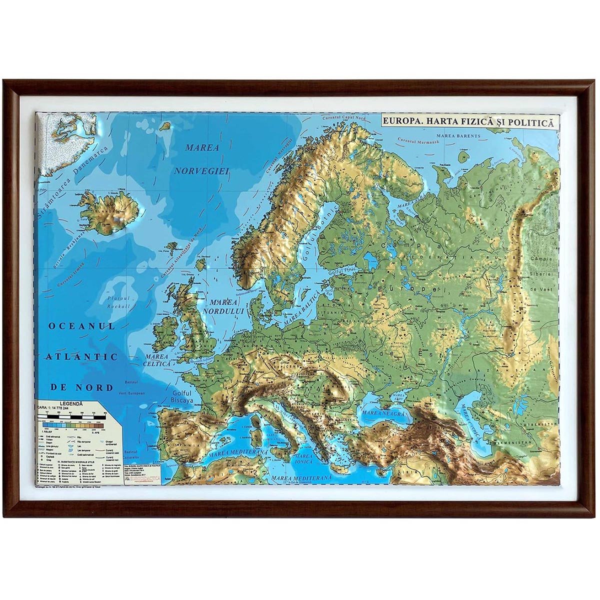 Harta fizica si politica a Europei Eurodidactica 3D