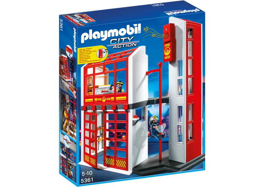 Set de constructie Playmobil City Action - Statia de pompieri cu alarma (5361)