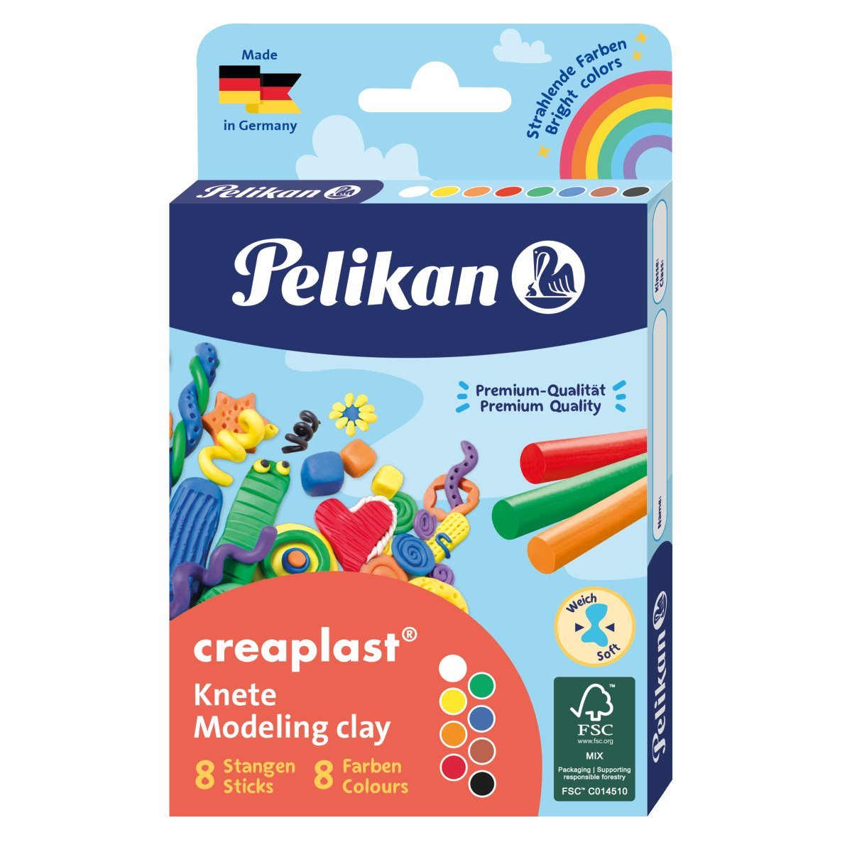 Set plastilina, Pelikan, Creaplast, 8 culori