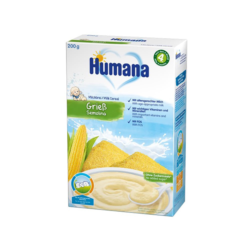 Cereale cu lapte si gris humana, 200 g, 4 luni+