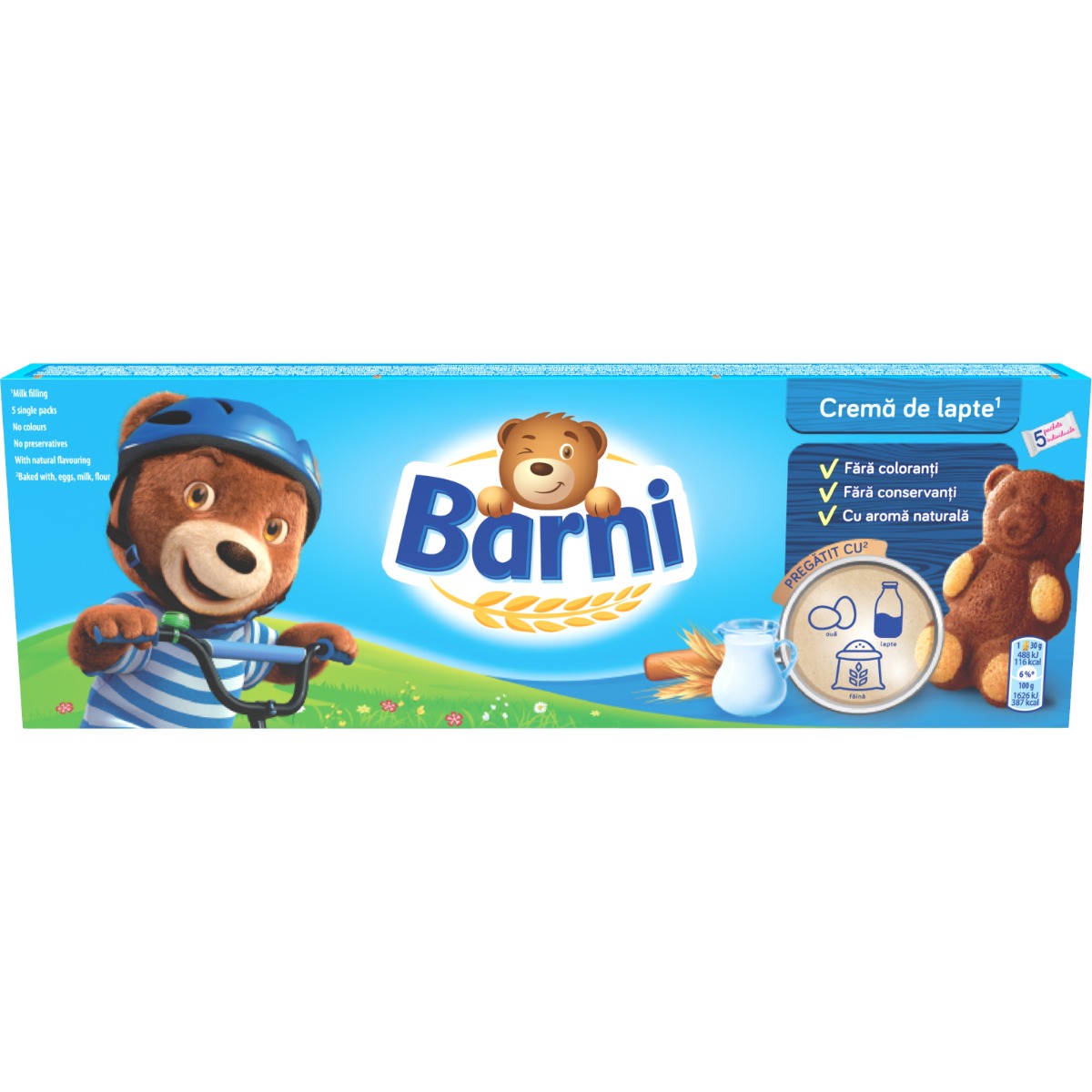 Pachet prajituri cu crema de lapte Barni, 150 g