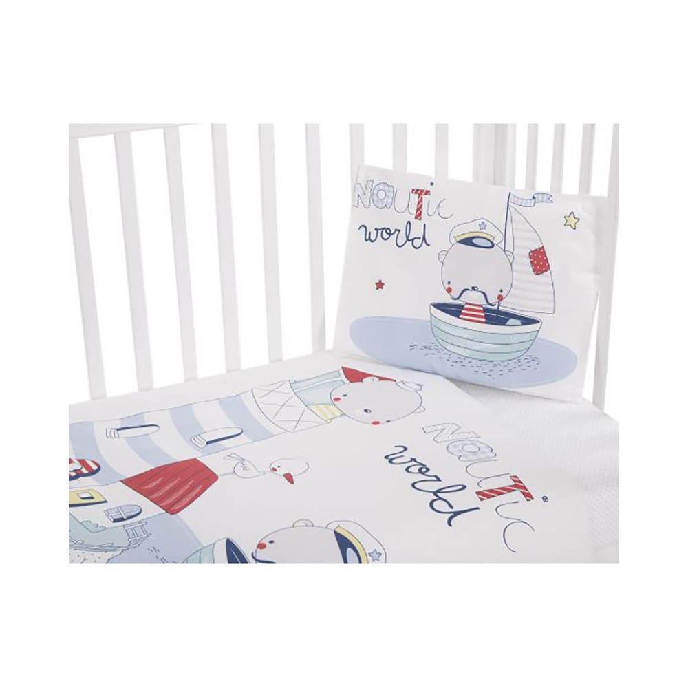 Set lenjerie de pat kikka boo nautic world, 3 piese
