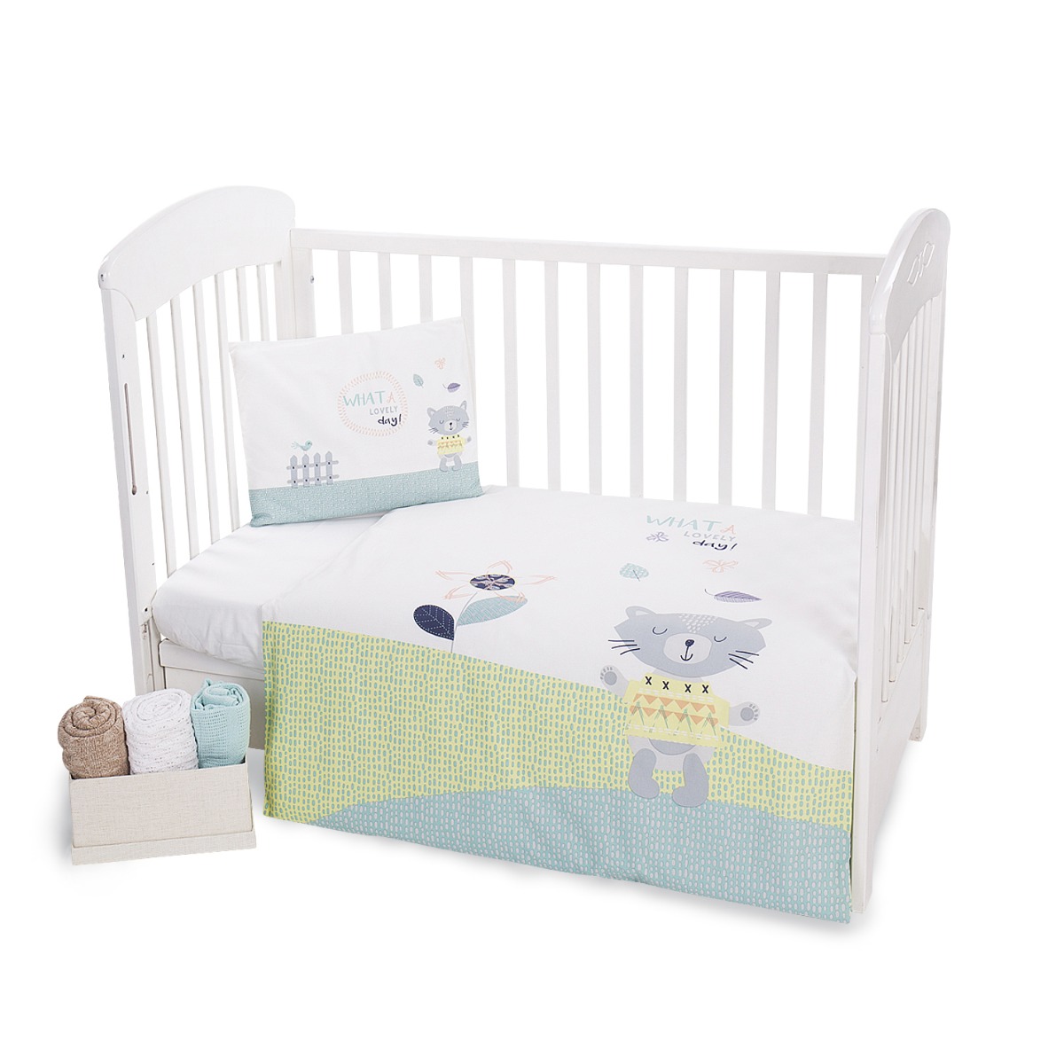 Set lenjerie de pat kikka boo cat lovely, 3 piese