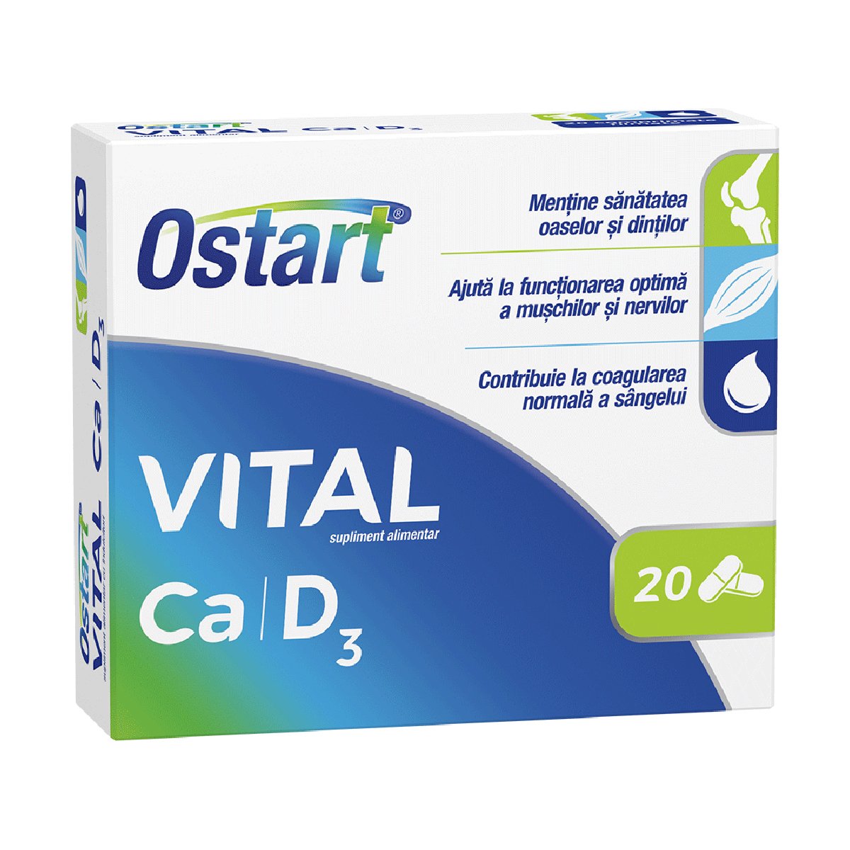 Vital Ca+D3, 20 capsule, Ostart Fiterman