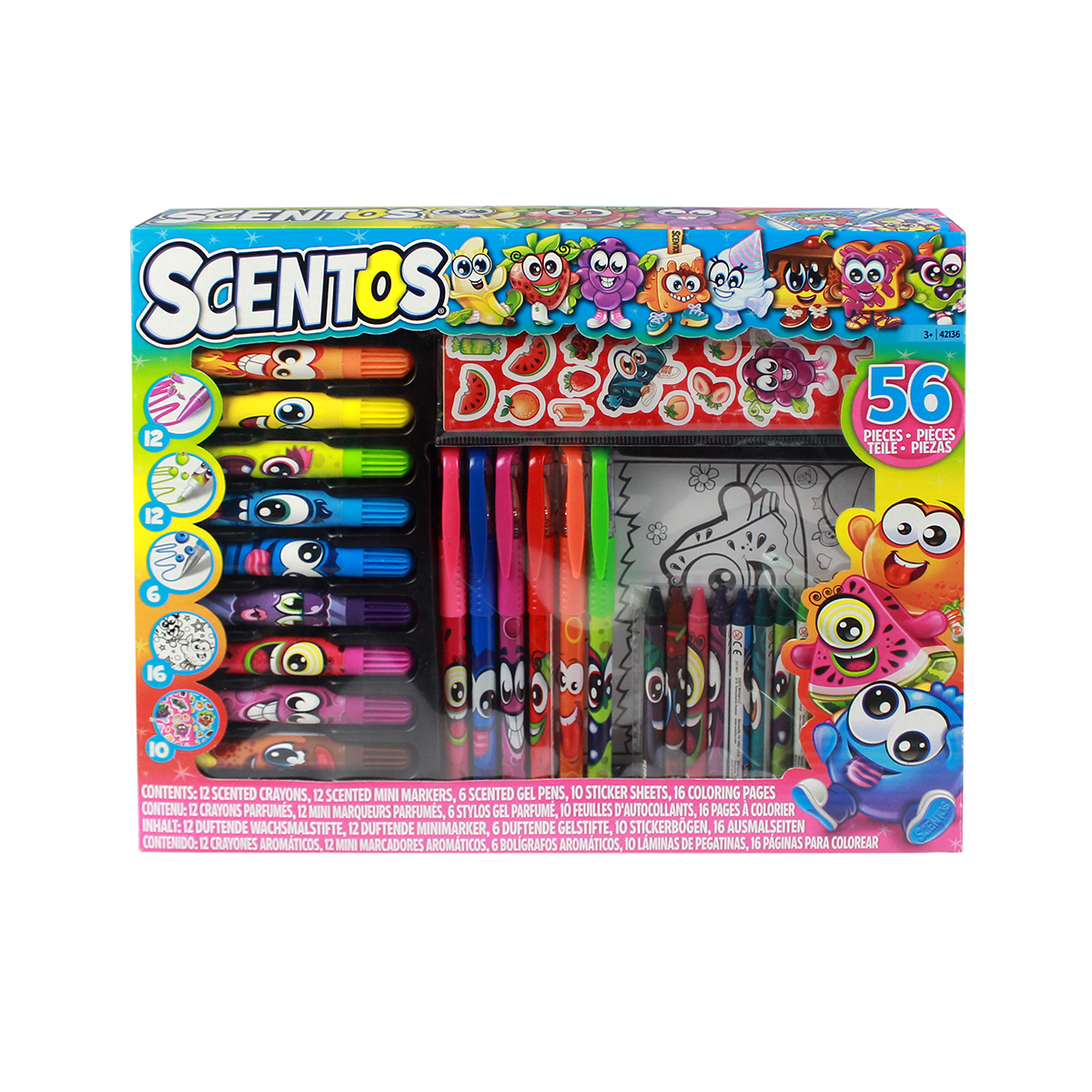Set de colorat scentos activity, 56 piese