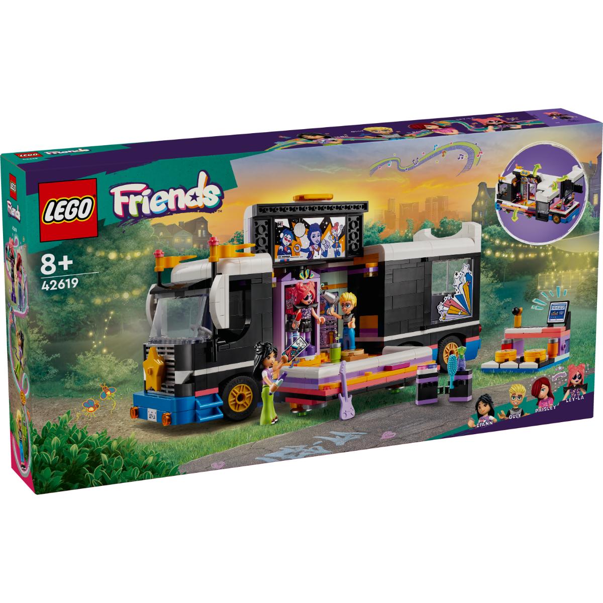 LEGO® Friends – Autocar de turneu pentru staruri pop (42619) LEGO® imagine noua responsabilitatesociala.ro