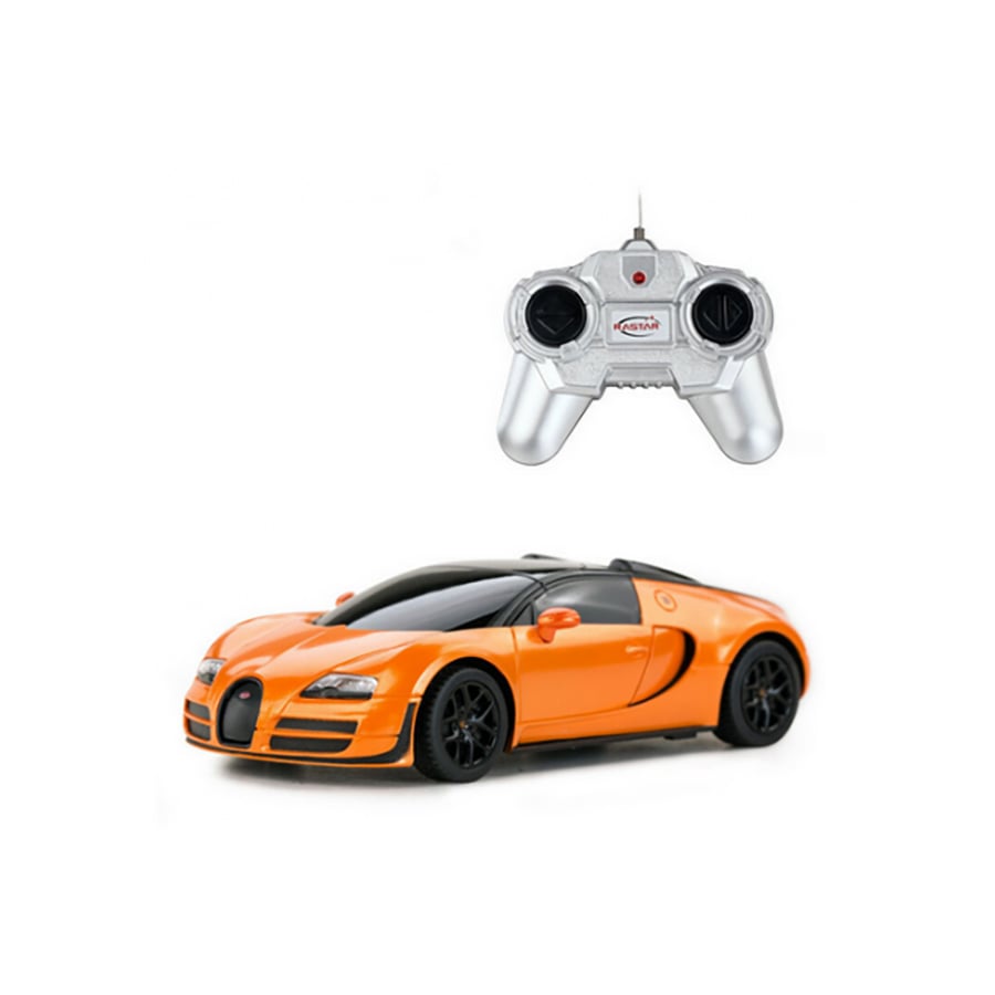 Masina cu telecomanda rastar bugatti grand sport vitesse,1:24, portocaliu