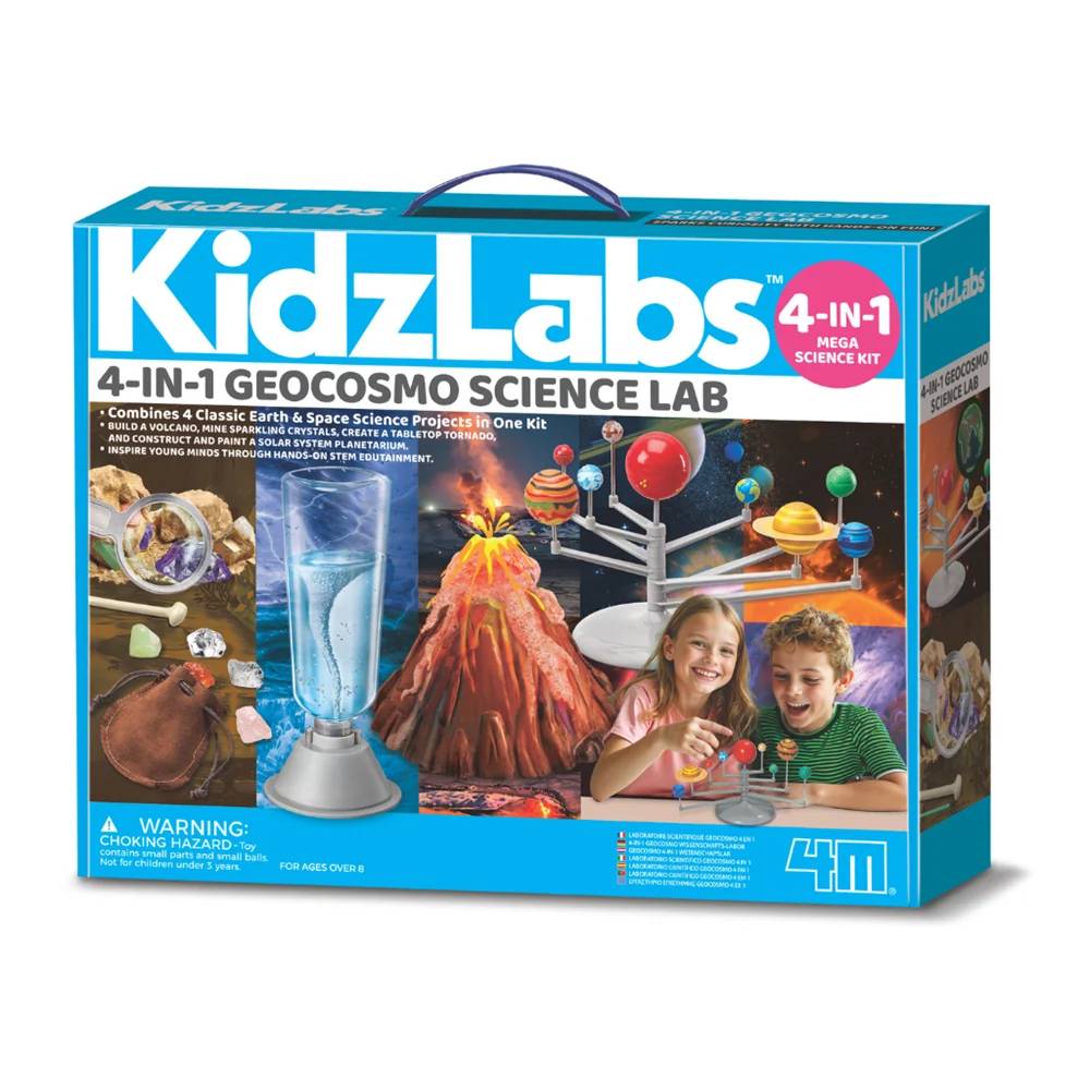 Mega kit, 4M, Stiinta Pamantului, Kidzlabs, 4 proiecte