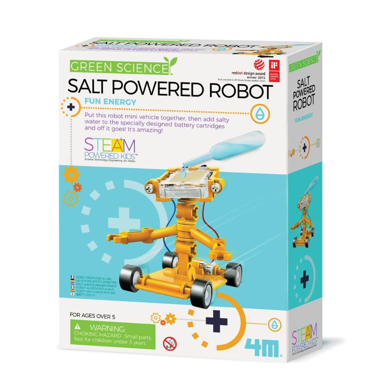 Kit constructie, 4M, Robot alimentat cu sare, Stiinta verde