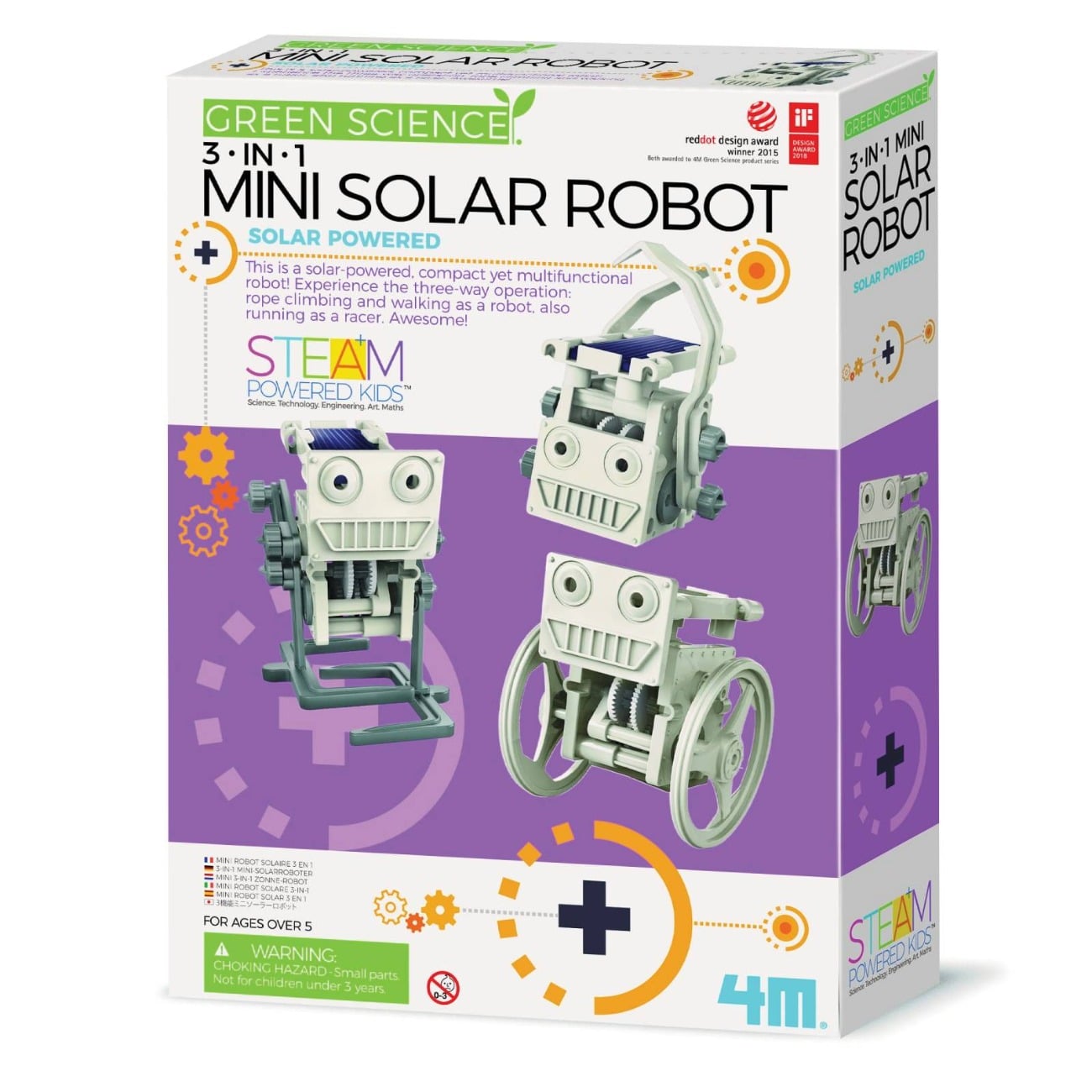 Kit constructie, 4M, Robot solar mini 3 in 1, Stiinta verde