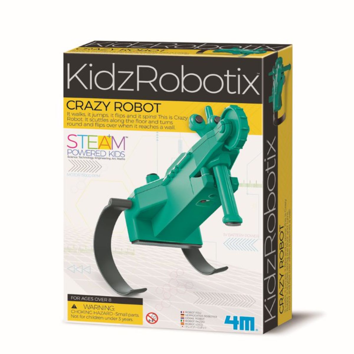 Kit constructie robot, 4M, Crazy Robot Kidz Robotix 4M imagine noua responsabilitatesociala.ro