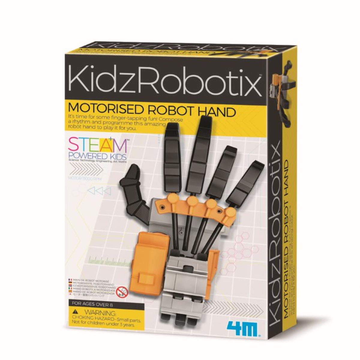 Kit constructie robot, 4M, Motorised Robot Hand Kidz Robotix 4M