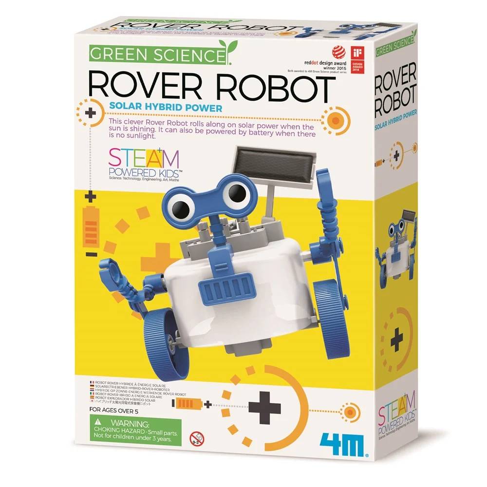 Kit DIY Green Science, 4M, Robot Rover hibrid cu energie solara