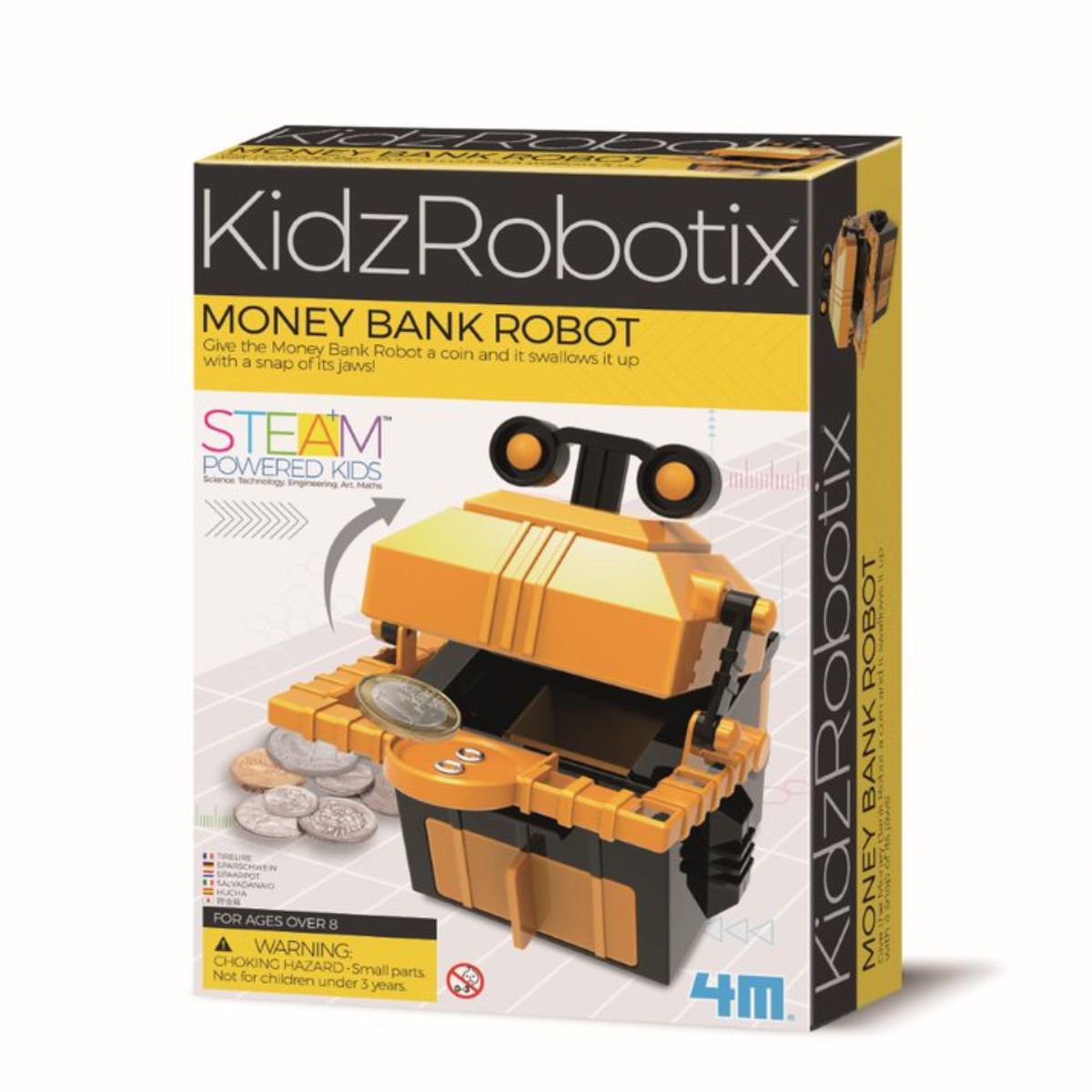 Kit constructie robot, 4M, Money Bank Robot Kidz Robotix 4M imagine noua responsabilitatesociala.ro