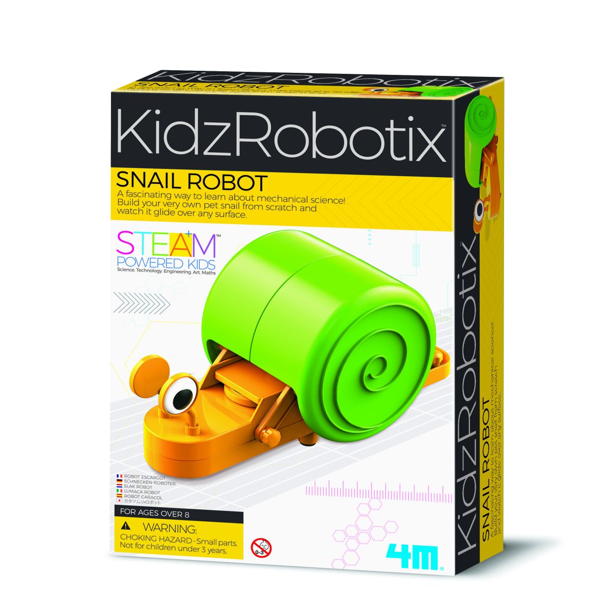 Kit constructie robot, Kidz Robotix, 4M, Snail 4M imagine noua responsabilitatesociala.ro