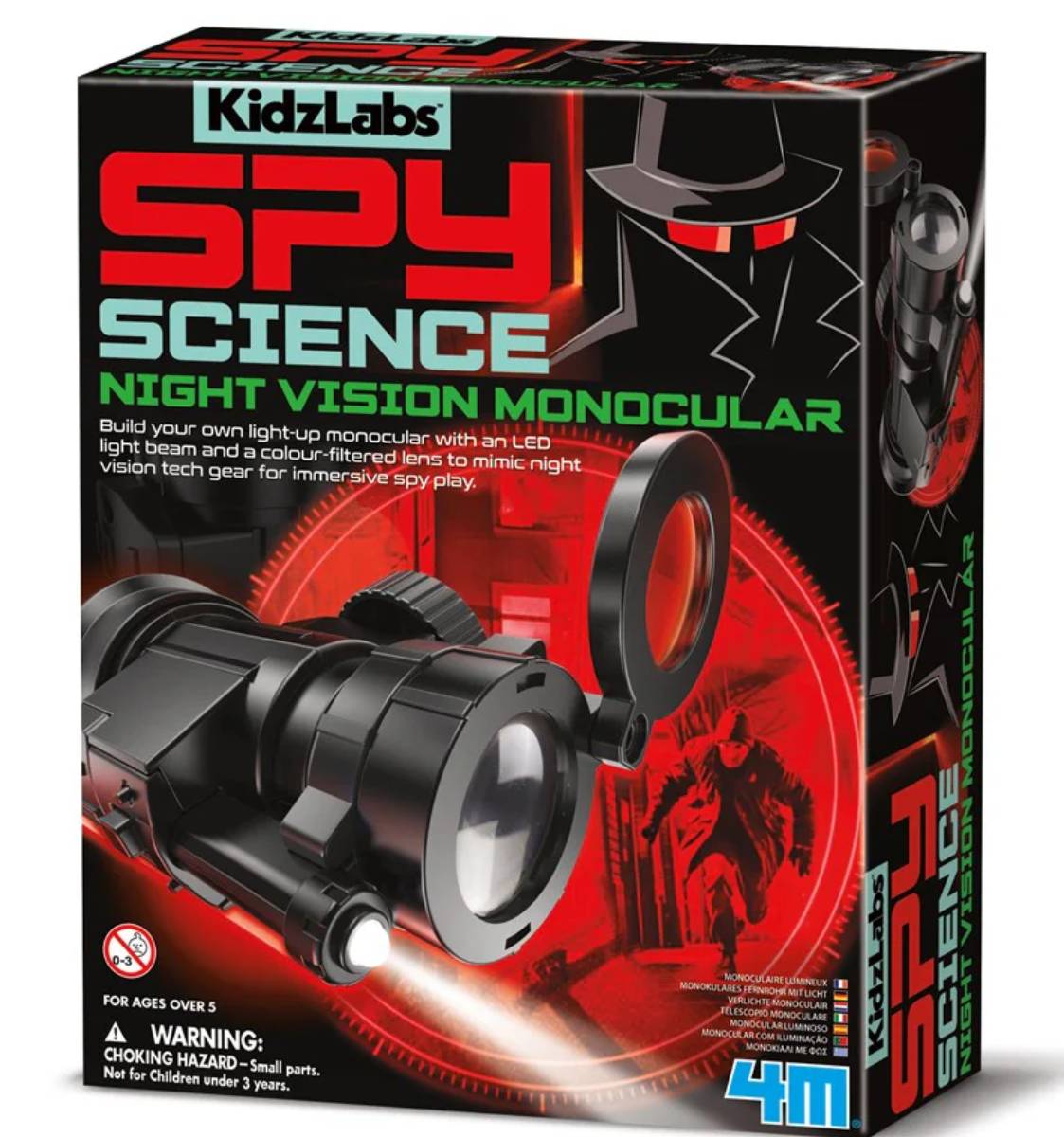 Set educativ, Kit Stem, 4M, Monocular cu vedere nocturna, Kidzlabs