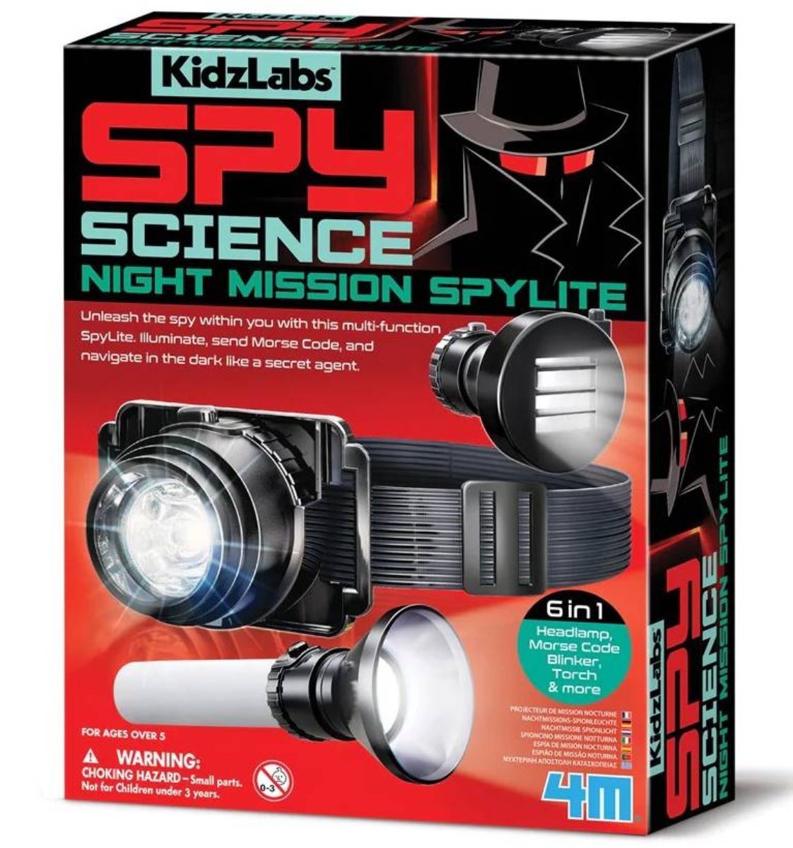 Set educativ, Kit Stem, 4M, Lanterna spionului 6 in 1, Kidzlabs