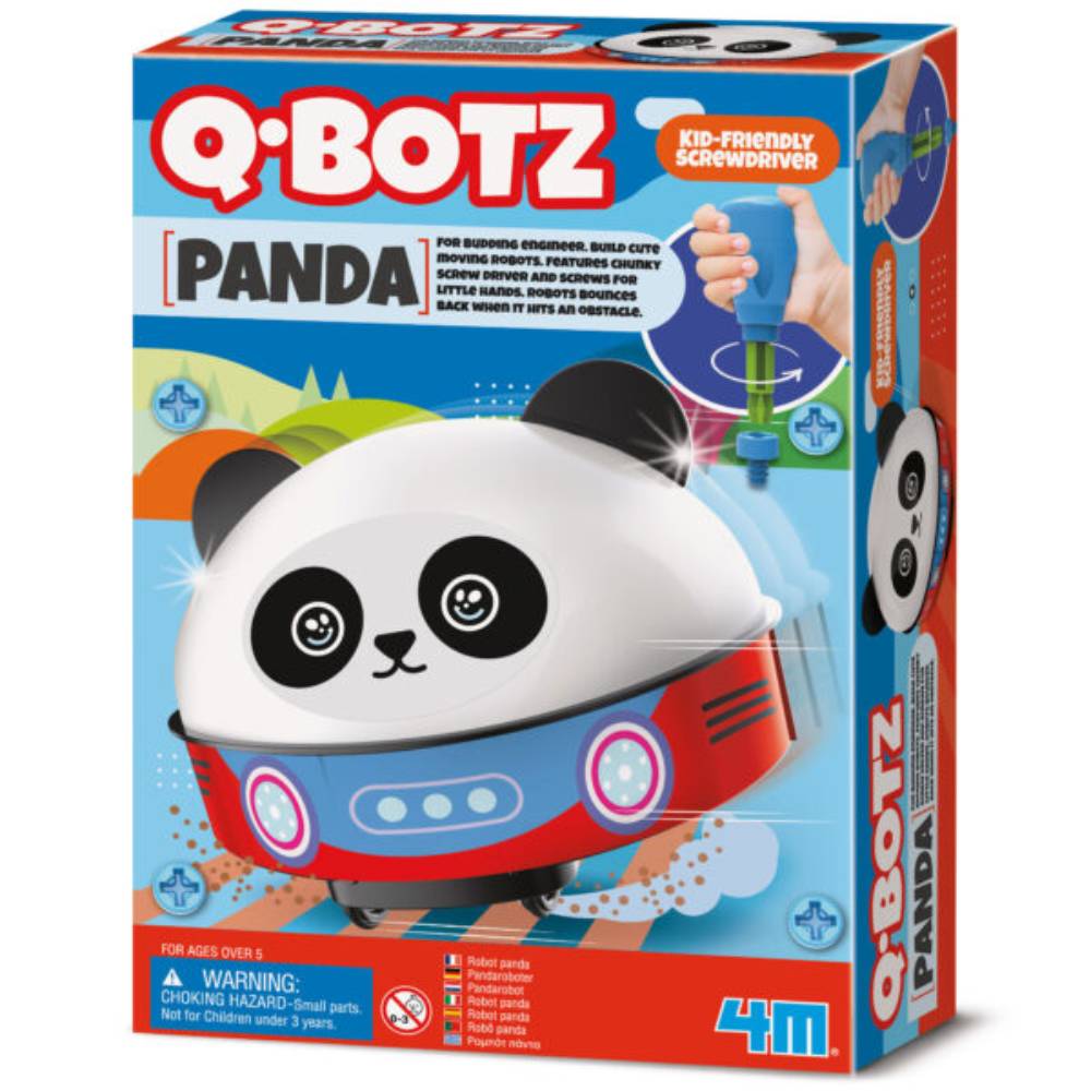 Kit de asamblare, 4M, Robot Q.Botz, Panda Kidzrobotix