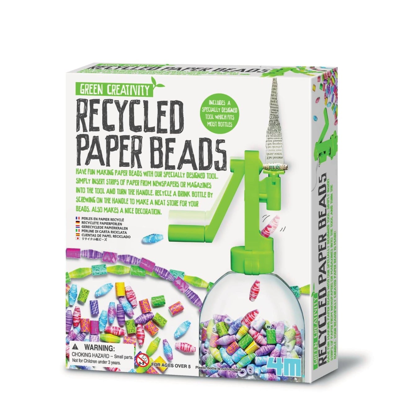 Kit creativ, Margele din hartie reciclata, 4M, Green Creativity