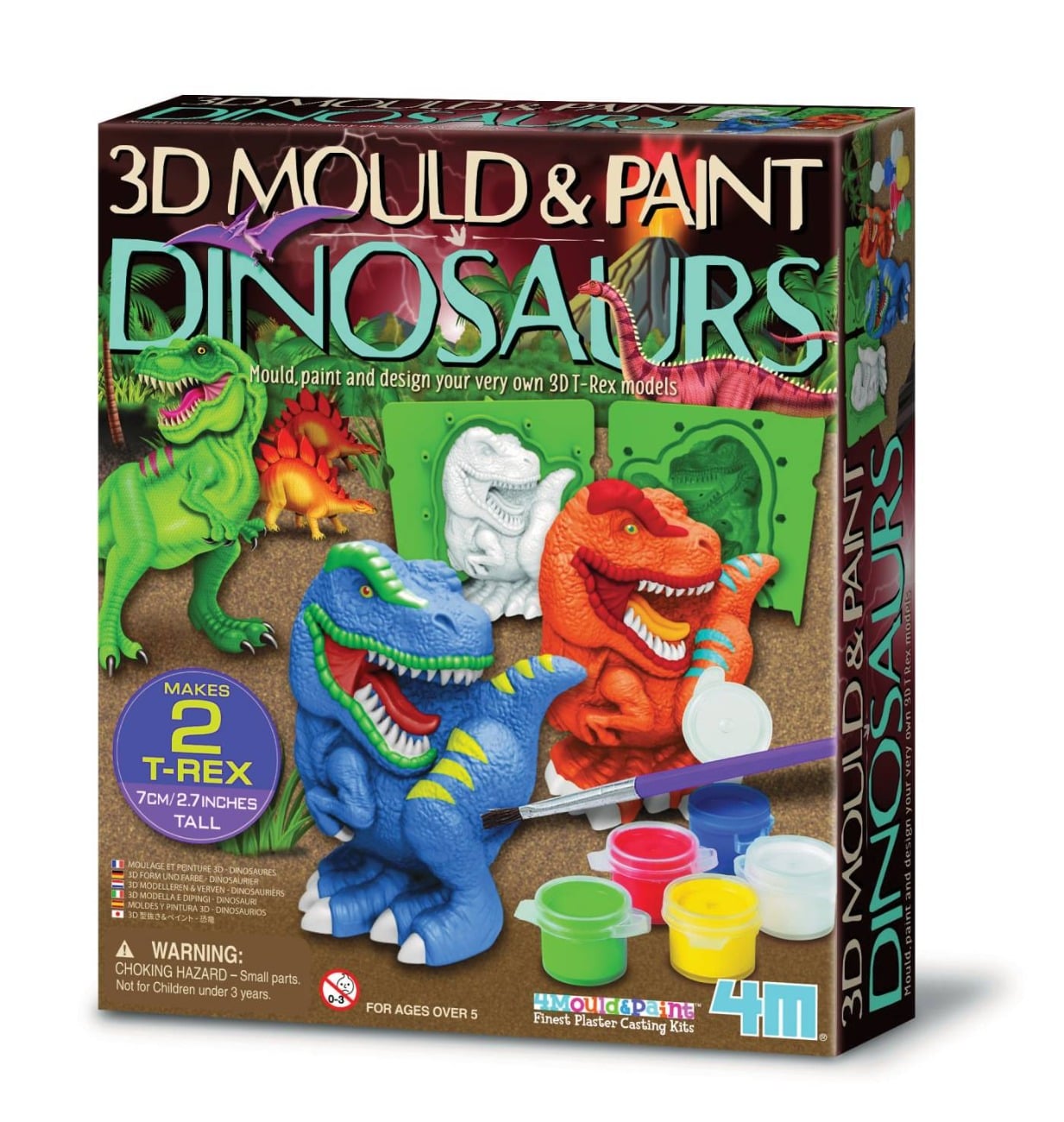 Atelier creativ 3D, 4M, Modeleaza si picteaza, Dinozaur