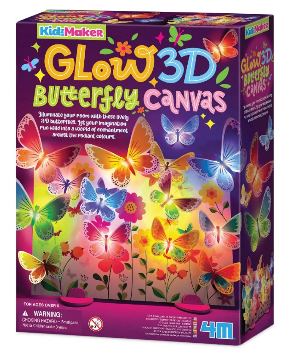 Set creativ, 4M, Panou luminos cu fluturi 3D, Kidzmaker