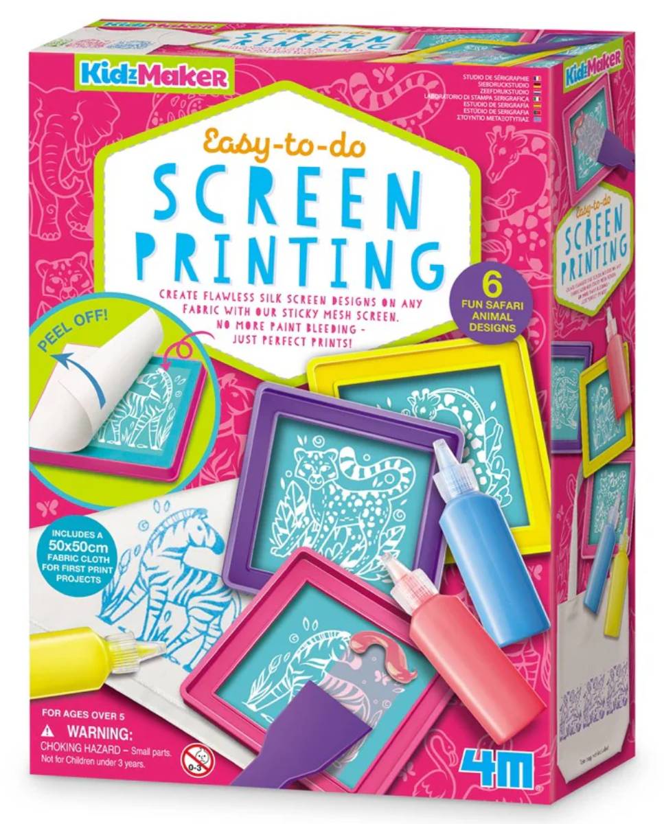 Set creativ, 4M, Kit de serigrafie pentru copii, usor de realizat, Kidzmaker