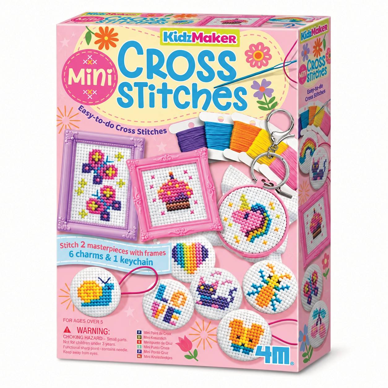 Kit creativ Kidzmaker, 4M, Mini cusaturi in cruce