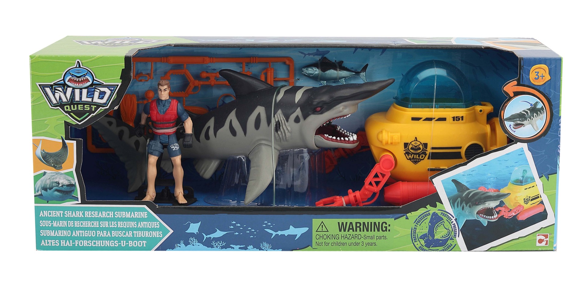 Set de joaca, Wild Quest, cu submarin si rechin preistoric Figurine imagine noua responsabilitatesociala.ro