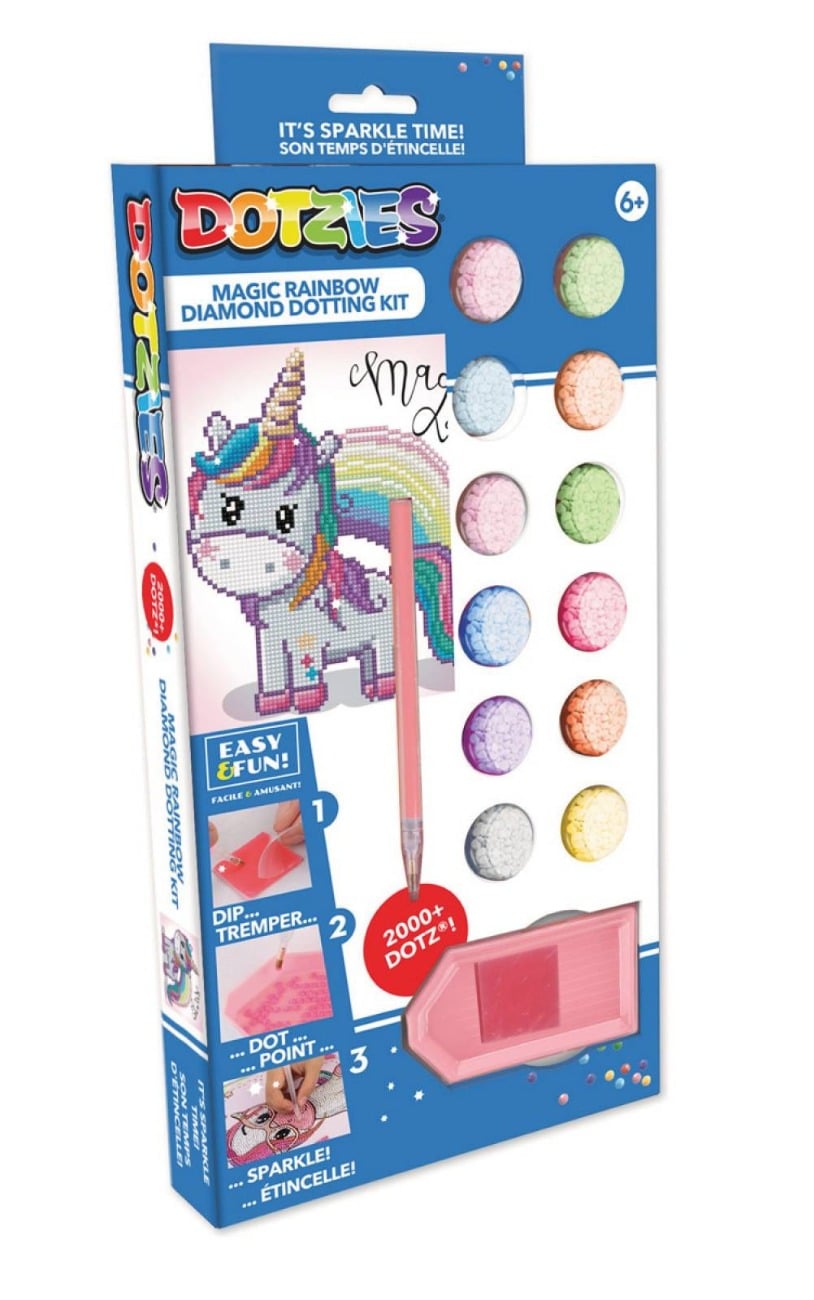 Set creativ pictura cu diamante, Diamond Dotz, Unicorn curcubeu