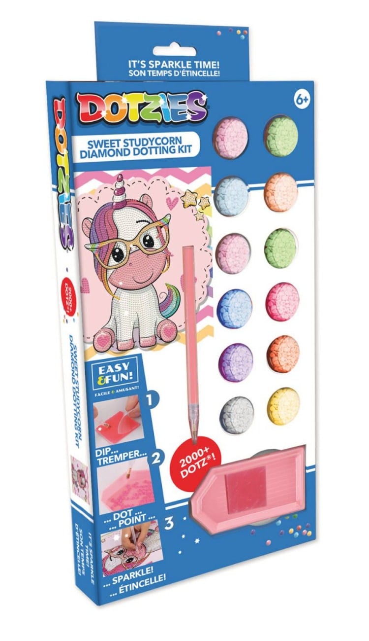 Set creativ pictura cu diamante, Diamond Dotz, Unicorn student