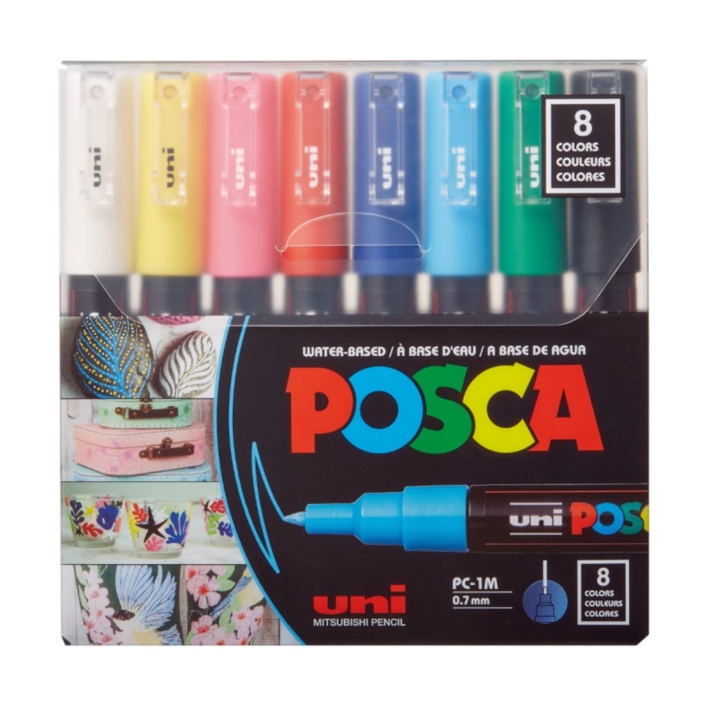 Set markere Posca, UNI PC-1M, 0.7 MM, 8 culori