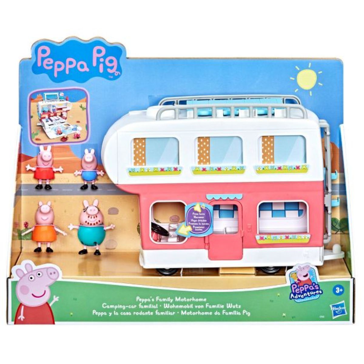 Set cu 4 figurine Peppa Pig, Autorulota familiei Pig