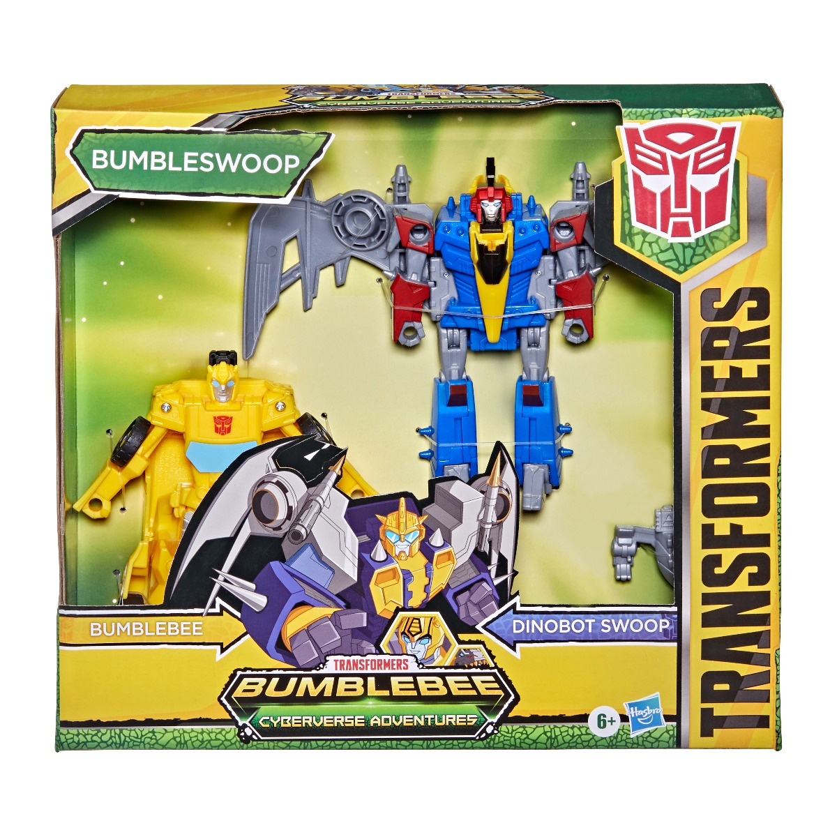 Figurina Transformers, Cyberverse Roll And Combine, Bumblebee, Dinobot Swoop noriel.ro imagine noua