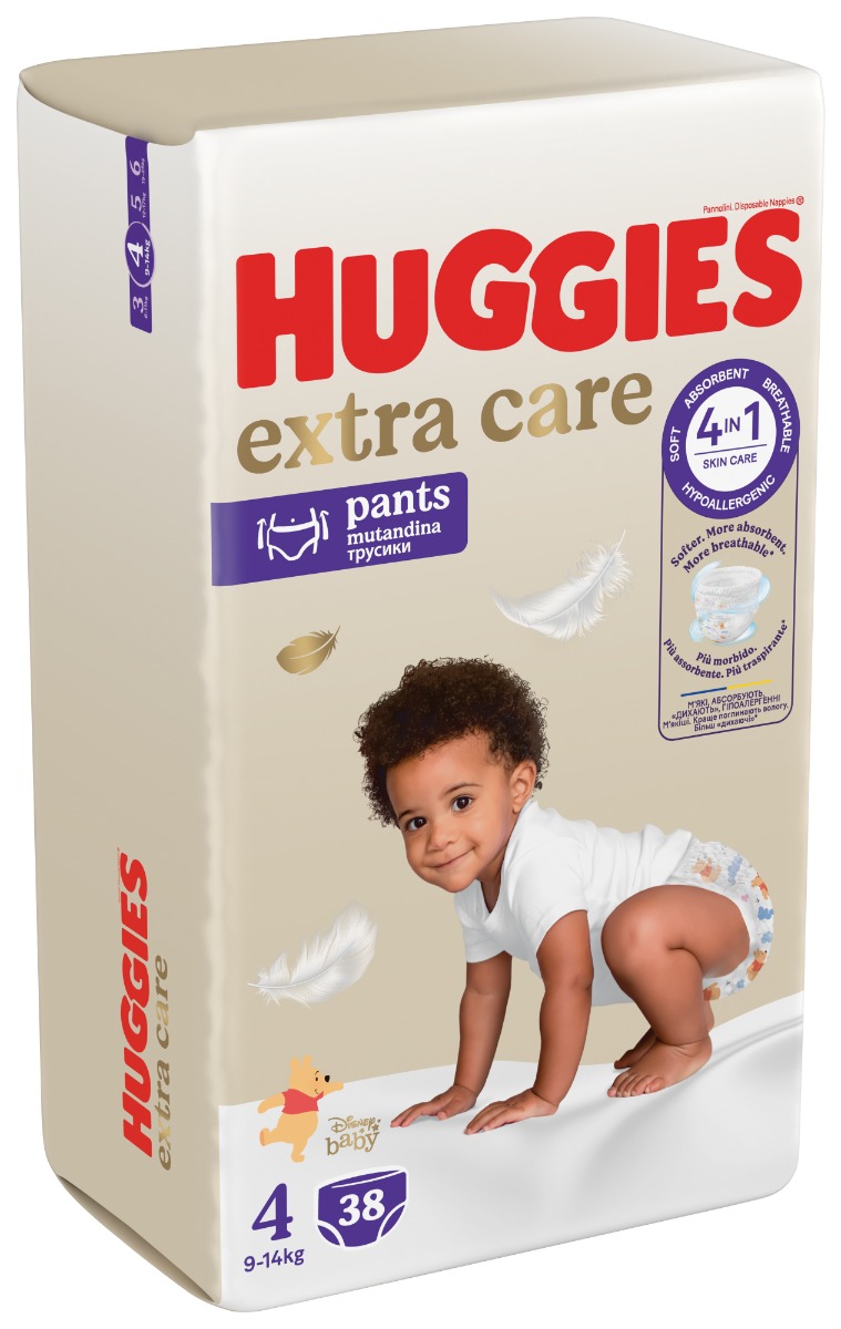 Scutece Chilotel Huggies, Extra Care Pants Mega, Marimea 4, 9-14 kg, 38 buc