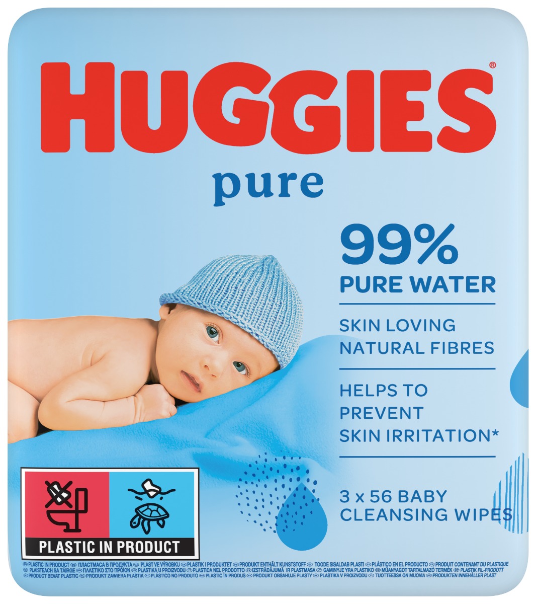 Servetele umede Huggies Pure Trio, 3 x 56 buc