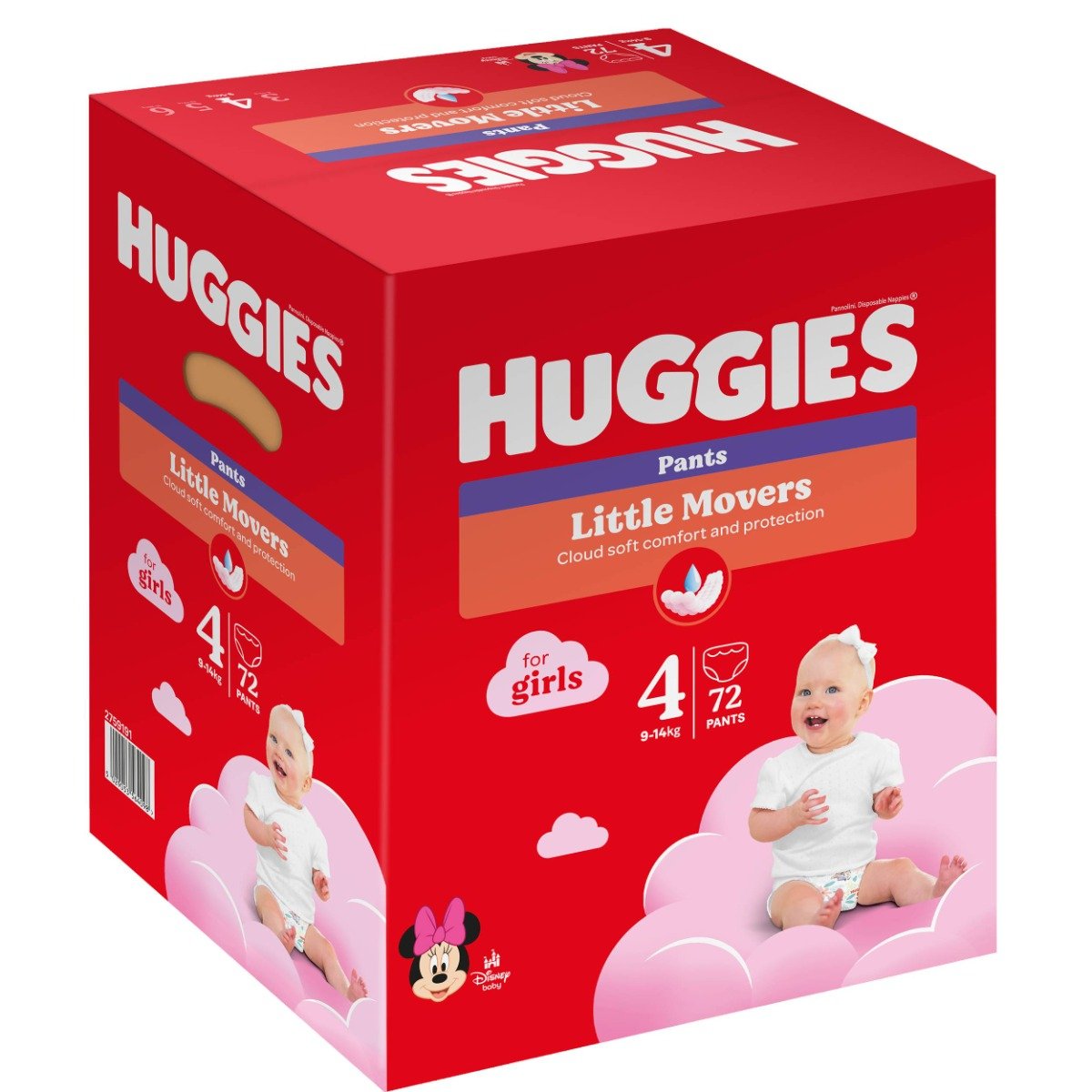 Scutece Huggies Pants Box Girls, Nr 4, 9 - 14 Kg, 72 buc