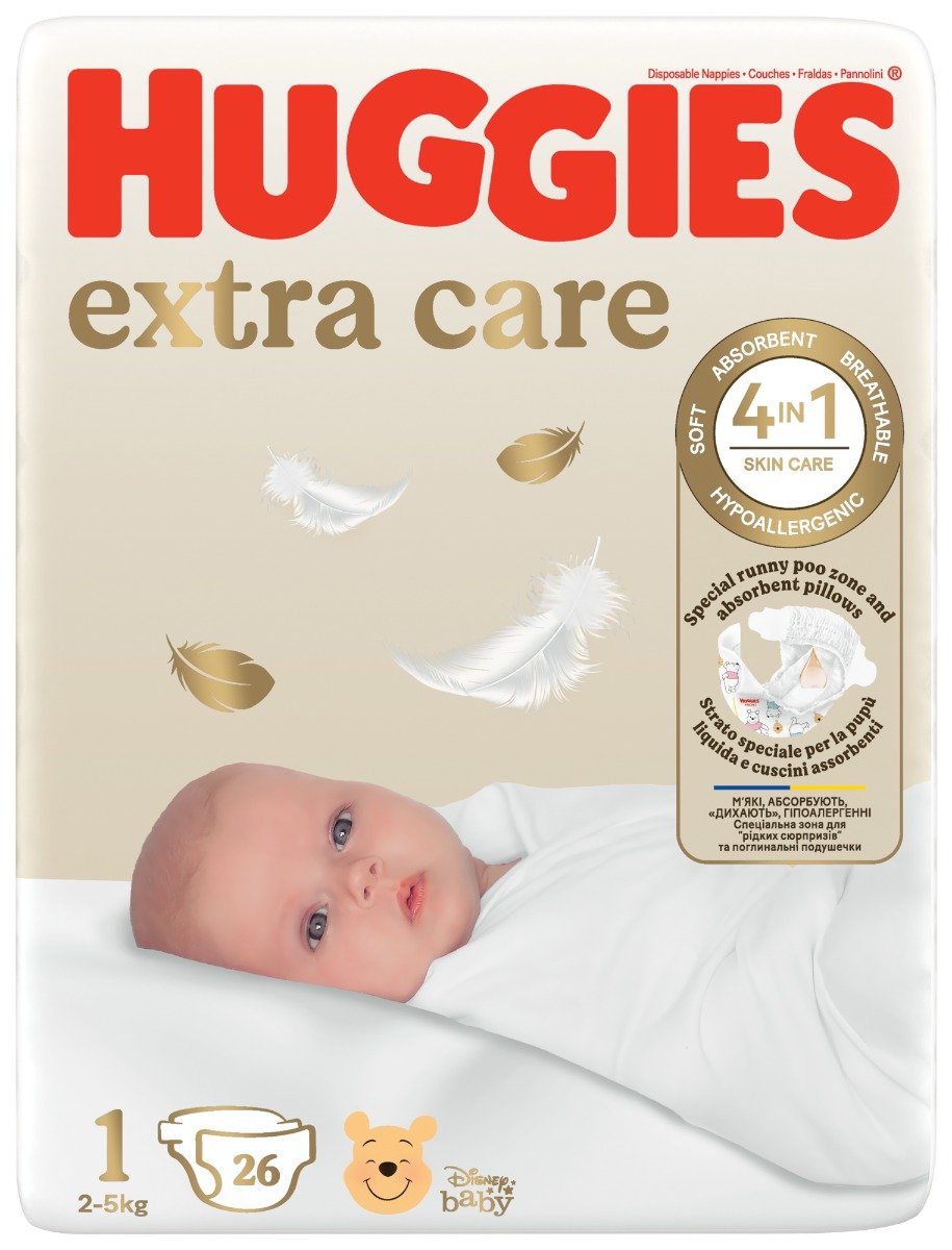 Scutece Huggies Extra Care Convi, Nr 1, 2-5 kg, 26 buc