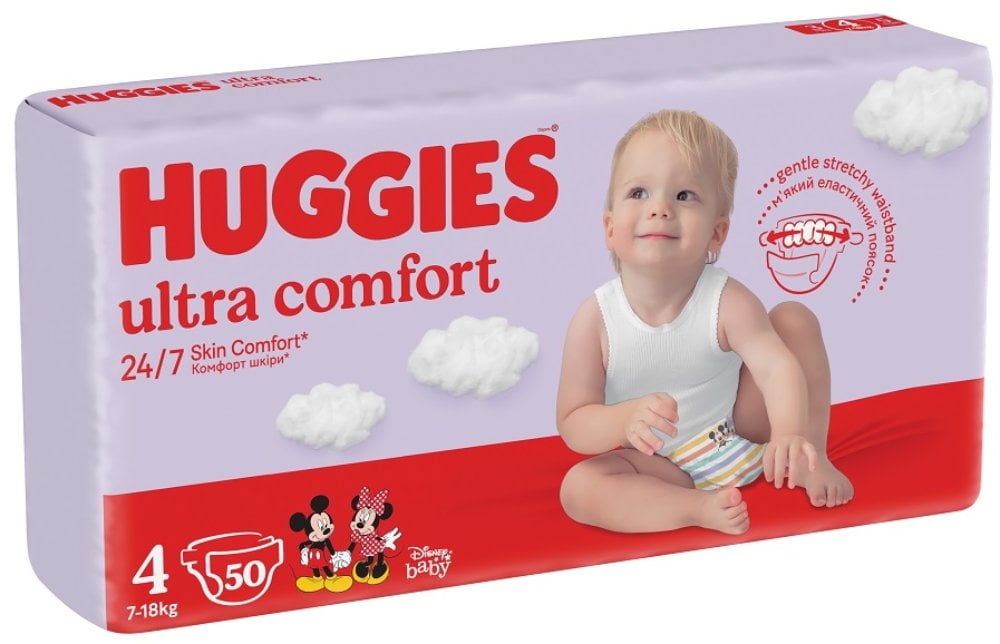 Scutece Huggies, Ultra Comfort Jumbo, Nr 4, 7-18 Kg, 50 Buc