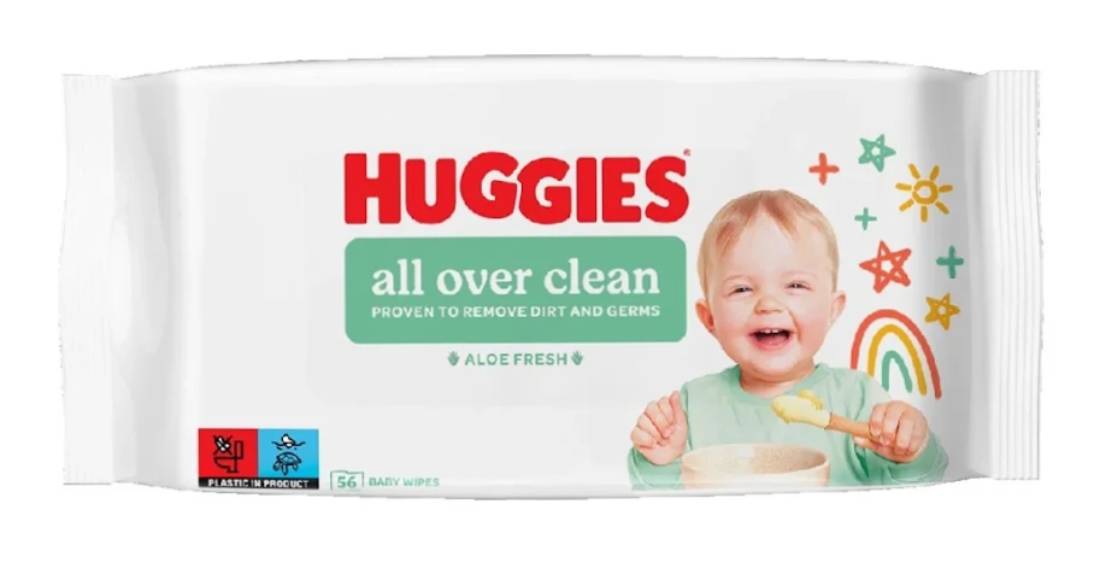 Servetele umede, Huggies, All Over Clean, 56 buc