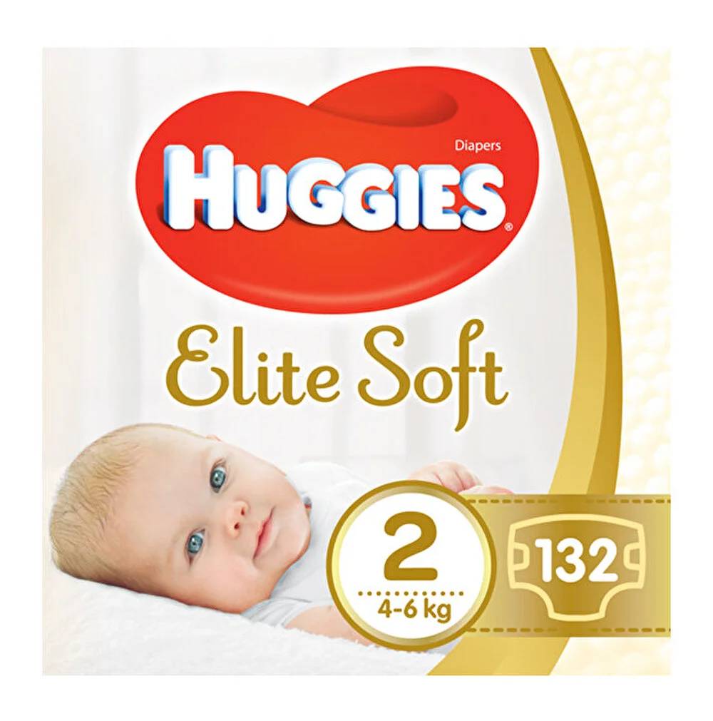 Scutece Huggies, Elite Soft, Nr 2, 4-6 kg, 132 buc Scutece 2023-09-21
