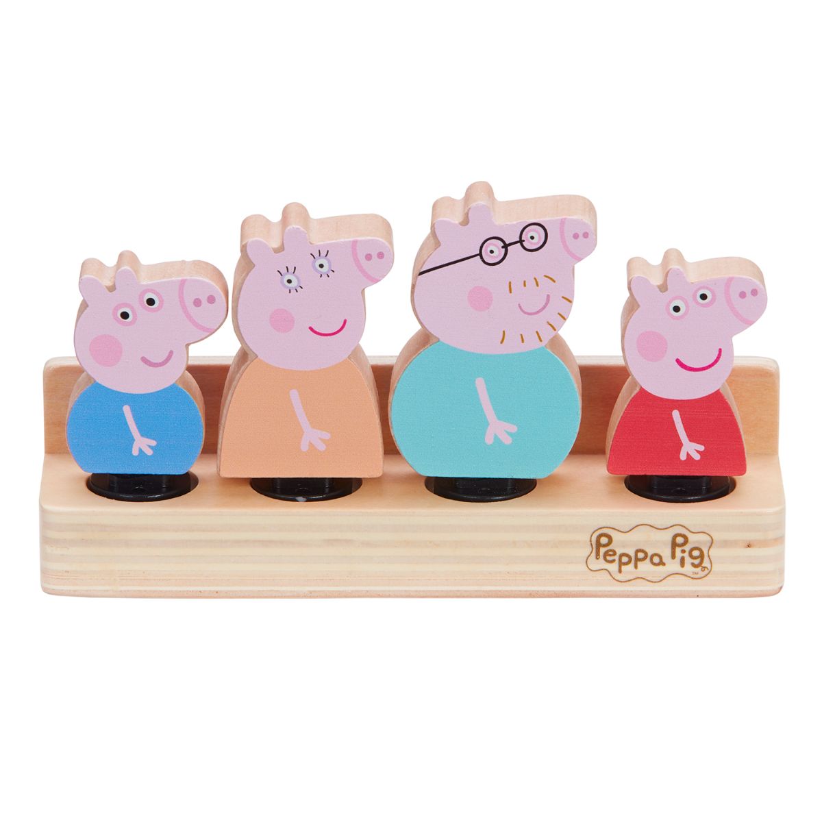 Set 4 figurine din lemn, Peppa Pig din imagine noua responsabilitatesociala.ro