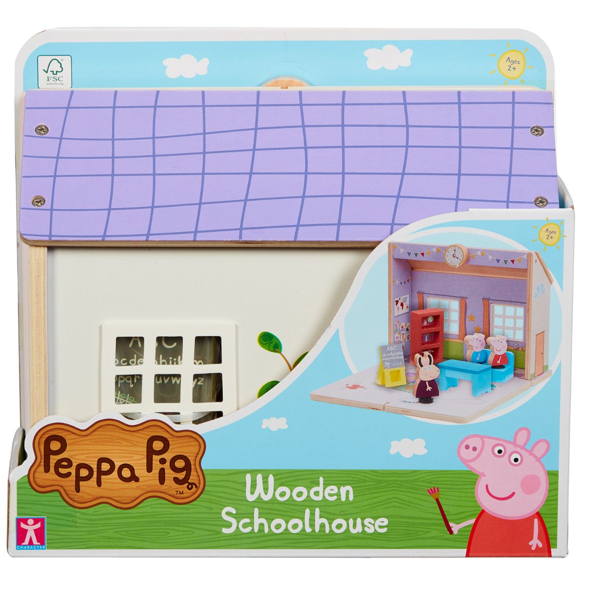 Set scoala din lemn cu figurine, Peppa Pig noriel.ro