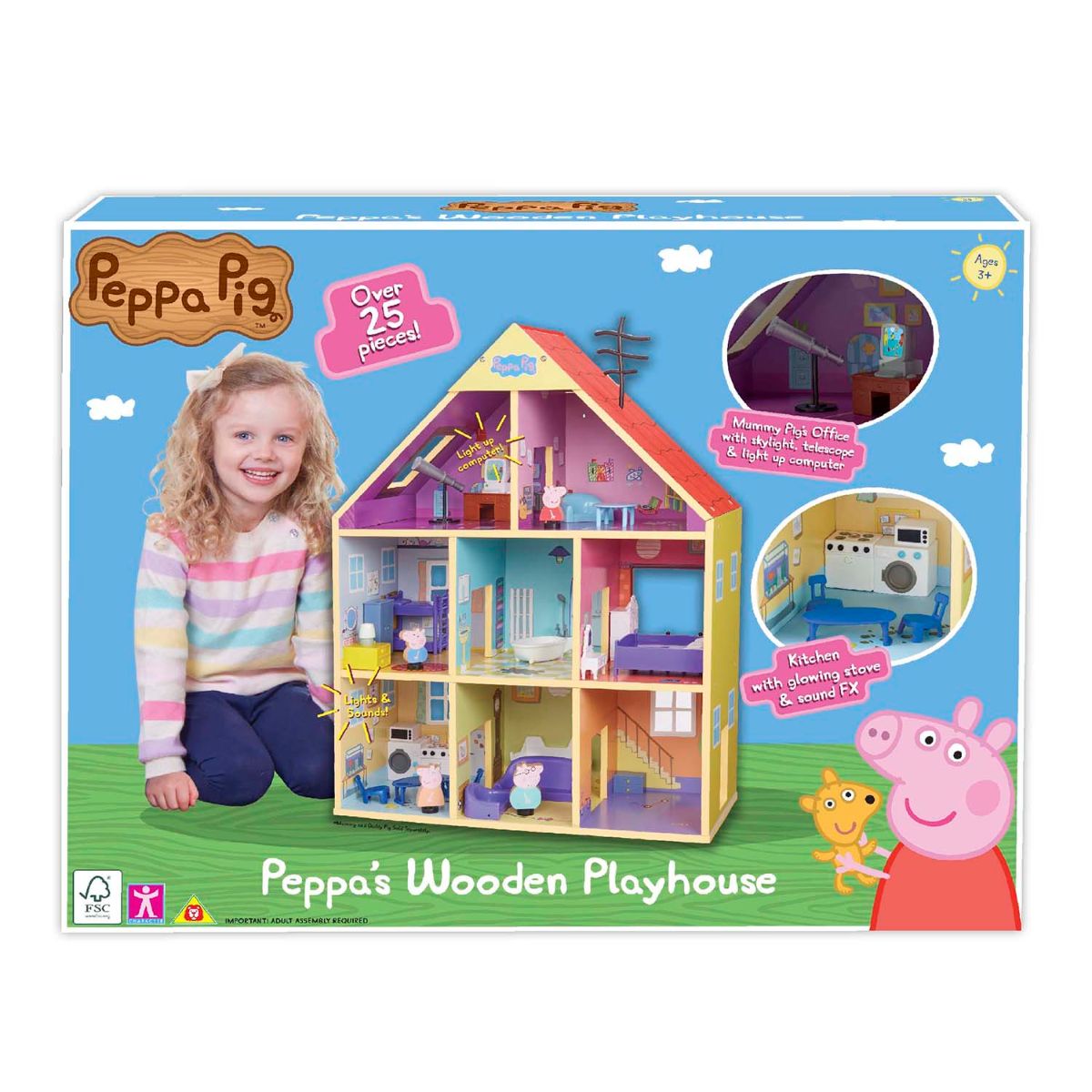 Set casa dn lemn cu figurine, Peppa Pig noriel.ro