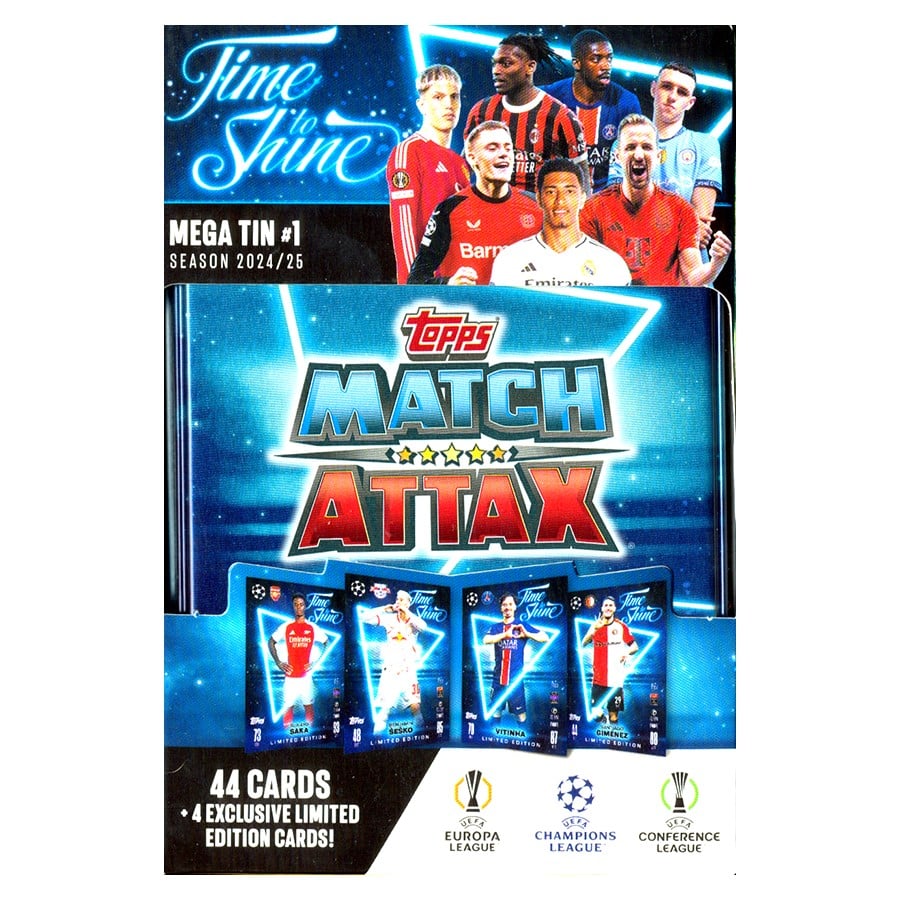 Cutie metalica cu 48 carti, Topps, UEFA Match Attax 2024-2025