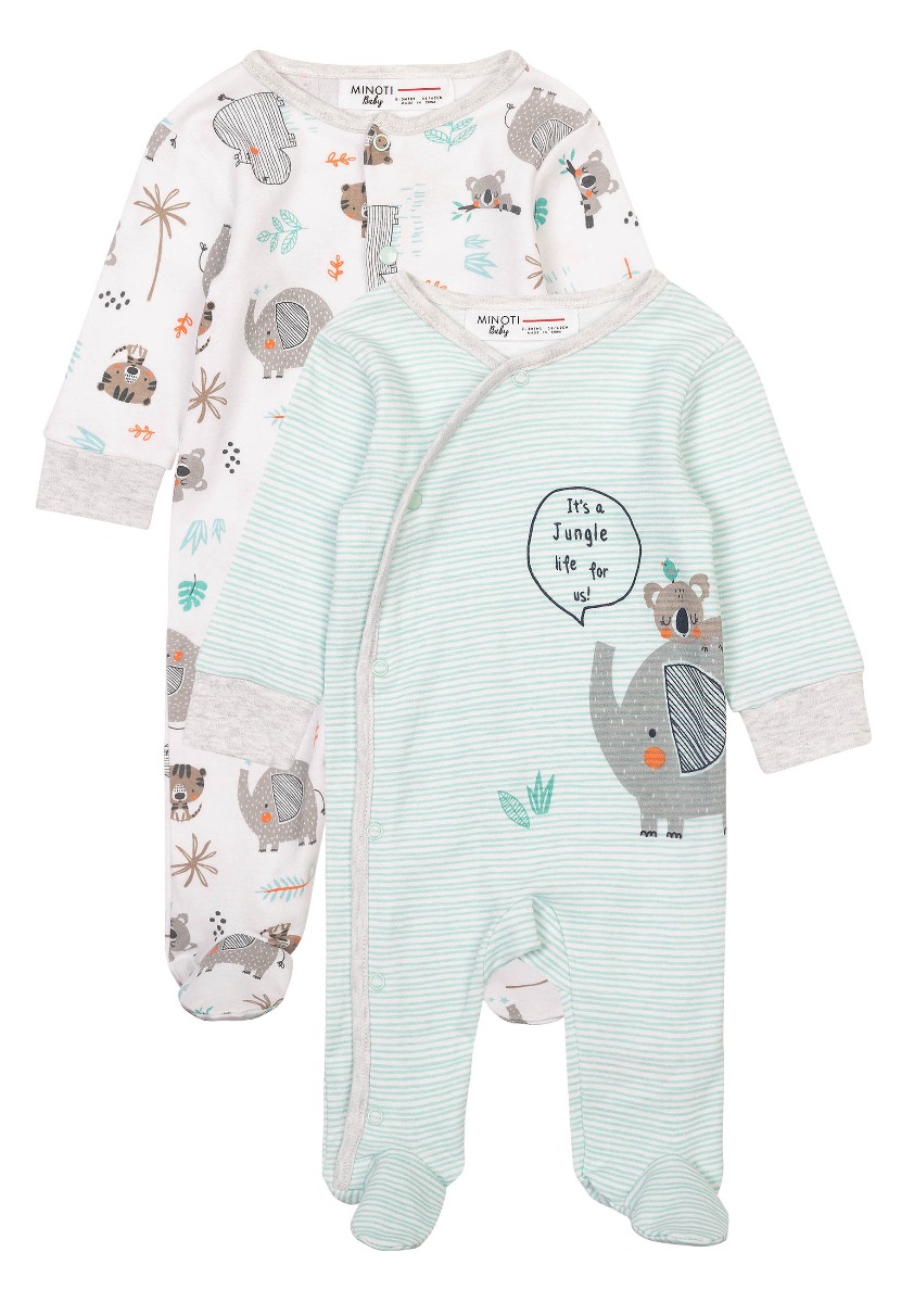 Set 2 body-uri cu maneca lunga, Minoti, Jungle Life Minoti
