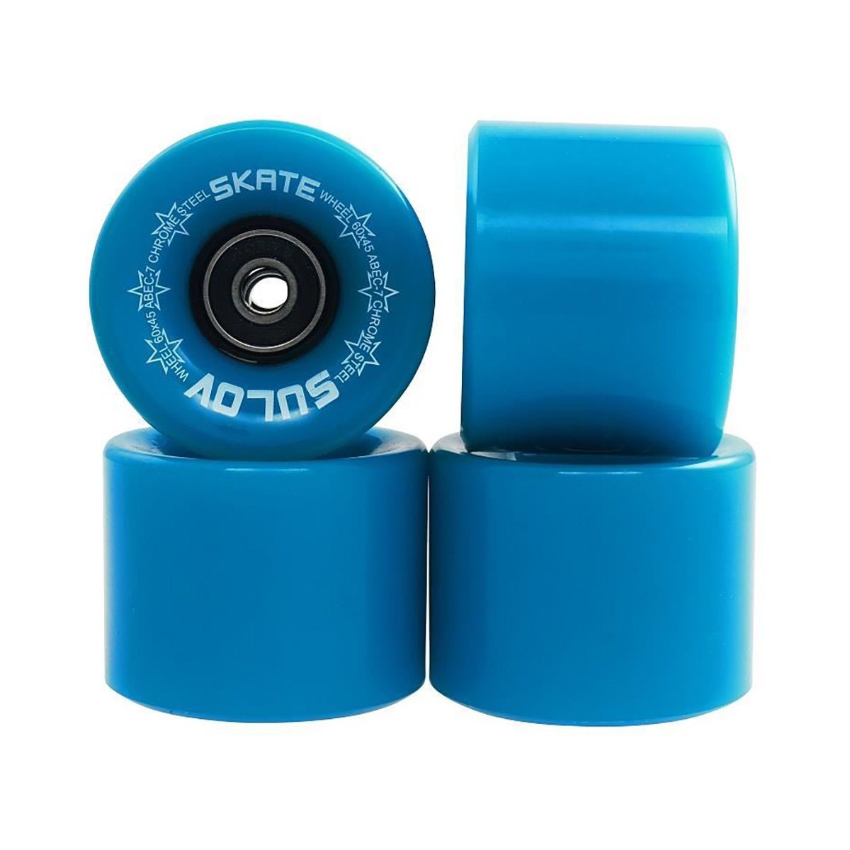 Set 4 roti skateboard DHS, 60 x 45 mm, Albastru albastru imagine 2022 protejamcopilaria.ro